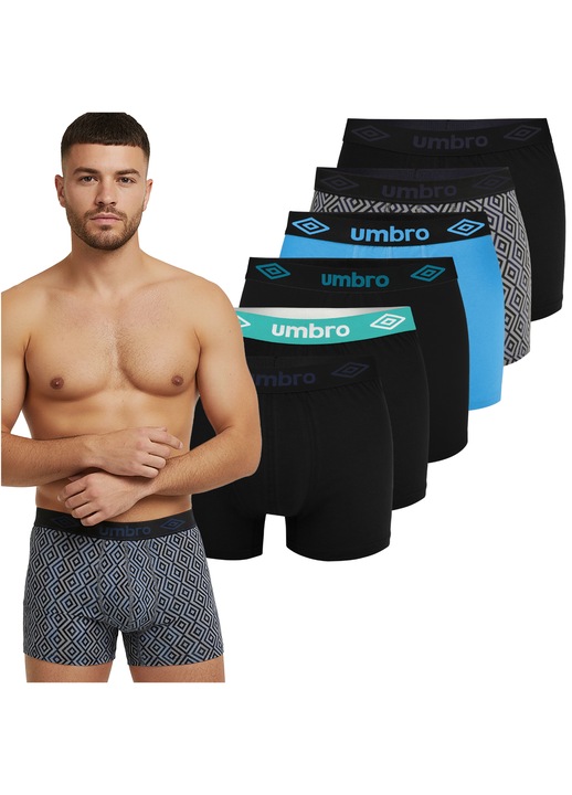 Boxeri, UMBRO, Barbati, Bumbac, Set de 6 Bucati, MIX de Culori