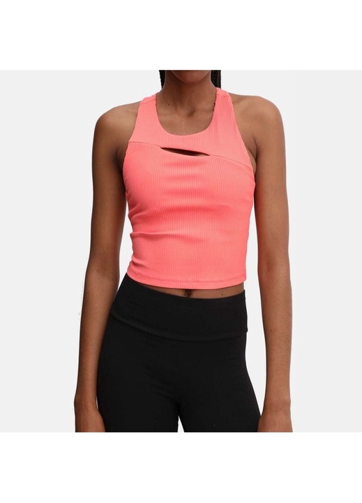 Tricou sport dama, DKNY, fara maneci, portocaliu, poliester, L INTL