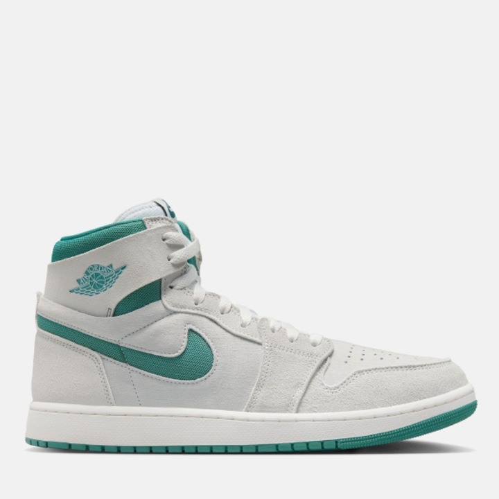 Pantofi sport barbati Jordan Air Jordan 1 Zoom CMFT 2, piele de caprioara, spuma Formula 23, alb/verde