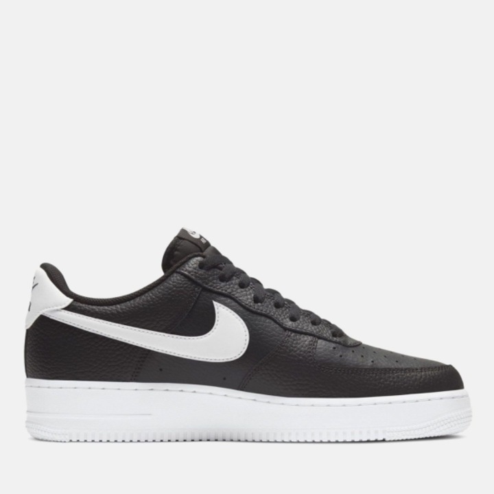 Tenisi unisex Air Force 1 '07, Nike, Piele naturala, Negru/Alb, 47 EU