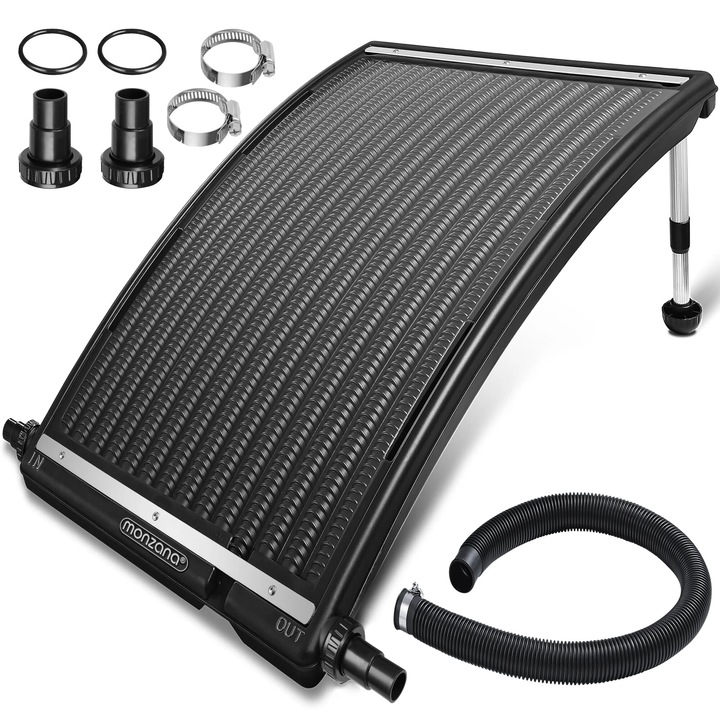 Соларен панел за подгряване на вода в басейн Monzana, 112x55x14cm, Воден поток 10 000 L/h HDPE, Антрацит