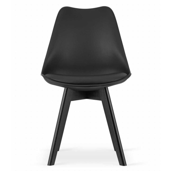 Set 4 scaune bucatarie/living, Artool, Mark, PP negru, picioare negre, 49x55.5x82.5 cm