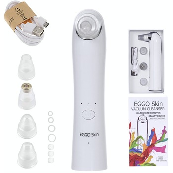 Aparat pentru puncte negre, cosuri si microdermabraziune Vacuum Cleanser EGGO Skin, ingrijire ten, acnee, trei viteze, reincarcabil, Alb/ Alaska White Aparat pentru puncte negre, cosuri si microdermabraziune Vacuum Cleanser EGGO Skin, ingrijire ten, acnee, trei viteze, reincarcabil, Alb/ Alaska White