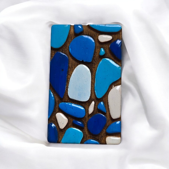 Kézzel készített hajcsat modern kék kőmintával