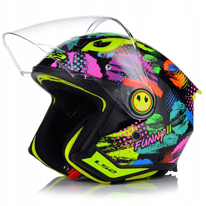 Casca moto pentru copii LS2 OF622 Joy, 47-48cm, 1100g, ventilata, hipoalergenica, set complet