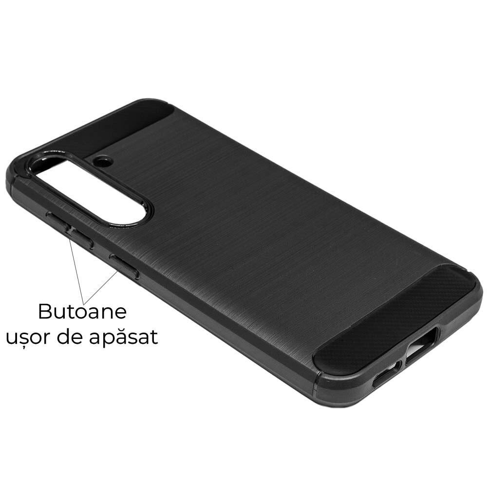 Husa SILKASE silicon carbon pentru Samsung S25 Plus /S24 Plus, culoare negru