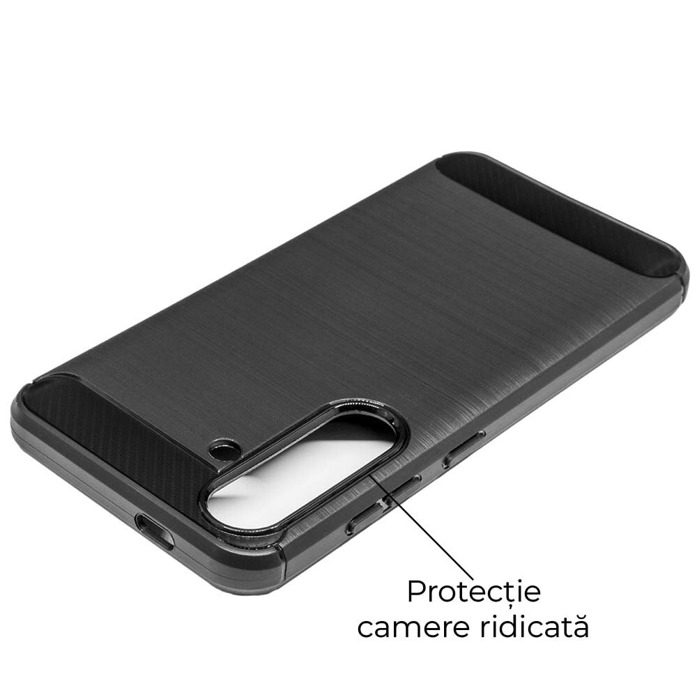 Husa SILKASE silicon carbon pentru Samsung S25 Plus /S24 Plus, culoare negru
