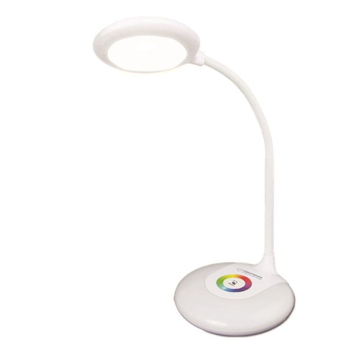 Lampa LED birou, ESPERANZA MIZAR ELD117, Plastic, RGB, 135x210x140mm, Alb