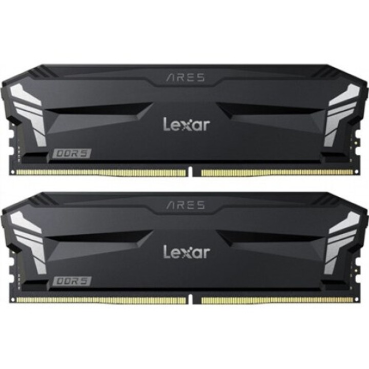 Memorie RAM LEXAR 32GB Set (2x16GB) THOR DDR5 6000 CL38 1.3V cu radiator, RGB, negru