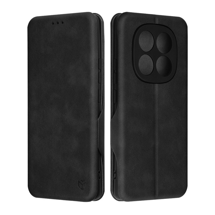 Калъф за Xiaomi Redmi Note 14 Pro/Poco X7, I36, Еко кожа, Черен