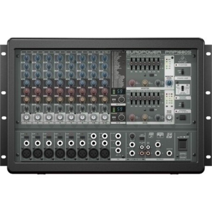 Behringer PMP1680S hangkeverő, 16 csatorna, 8 bemenet, 2U