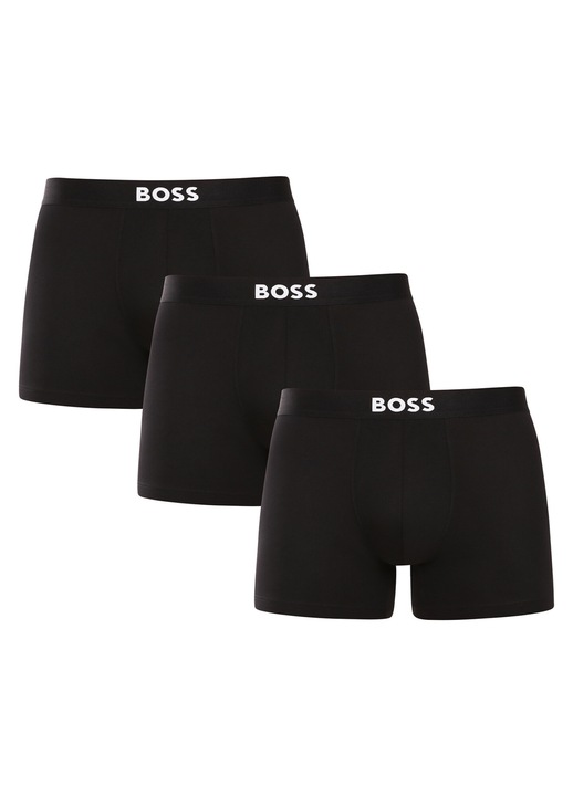 Set 3 boxeri BOSS, negri, bumbac, design elegant, talie elastica