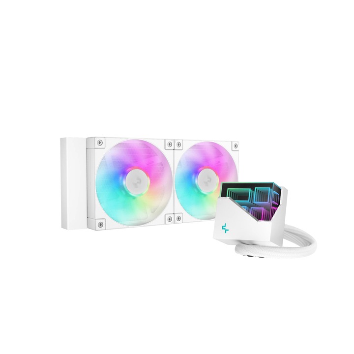 Охладител за процесор DeepCool водно охлаждане Water Cooling LT240 WH - Addressable RGB, Infinity mirror design - LGA1851/AM5 R-LT240-WHAMNC-G-1