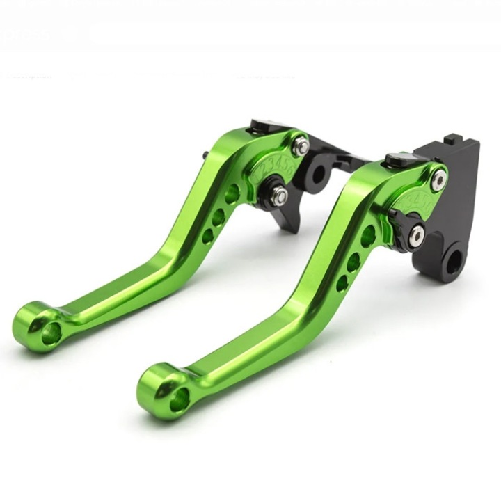 Алуминиеви ръчки за спирачка и съединител за мотор, Зелен, 2 броя, Planeta auto moto