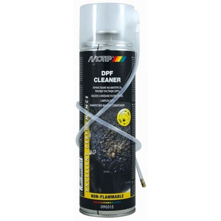DPF részecskeszűrő tisztító spray, Motip 400 ml, feloldja a hamut a részecskeszűrőben anélkül, hogy azt szét kellene szerelni
