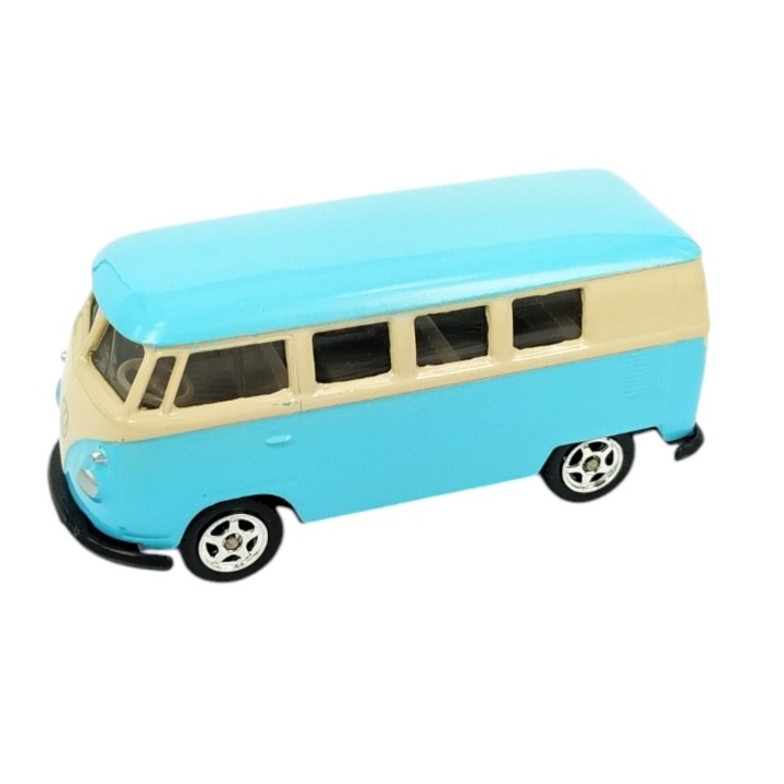 Количка Welly Volkswagen 1963 BUS T1, Колекционерска, Метален модел, Мащаб 1:64, Светло син