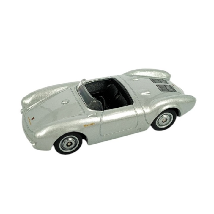 Количка Welly Porsche 550 Spyder, Колекционерска, Метален модел, Мащаб 1:64, Сив