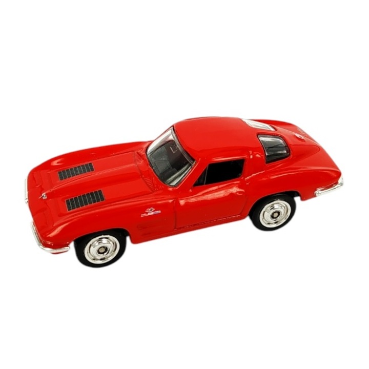 Количка Welly Chevrolet Corvette 1963, Колекционерска, Метален модел, Мащаб 1:64, Червен