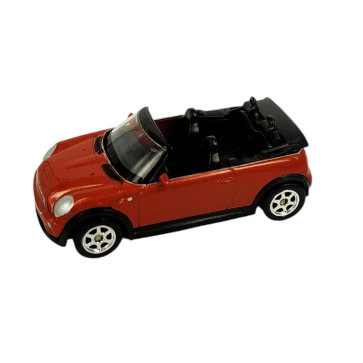 Количка Welly Mini Cooper S Cabrio, Колекционерска, Метален модел, Мащаб 1:64, Оранжев