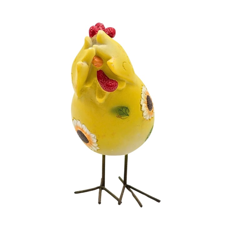 Decoratiune pentru Paste, model gaina, 11.5x5x10 cm, galben