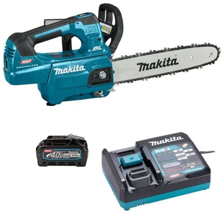 Drujba electrica, Makita, 40V XGT UC003GM102, 30cm, acumulator 4Ah, negru-verde