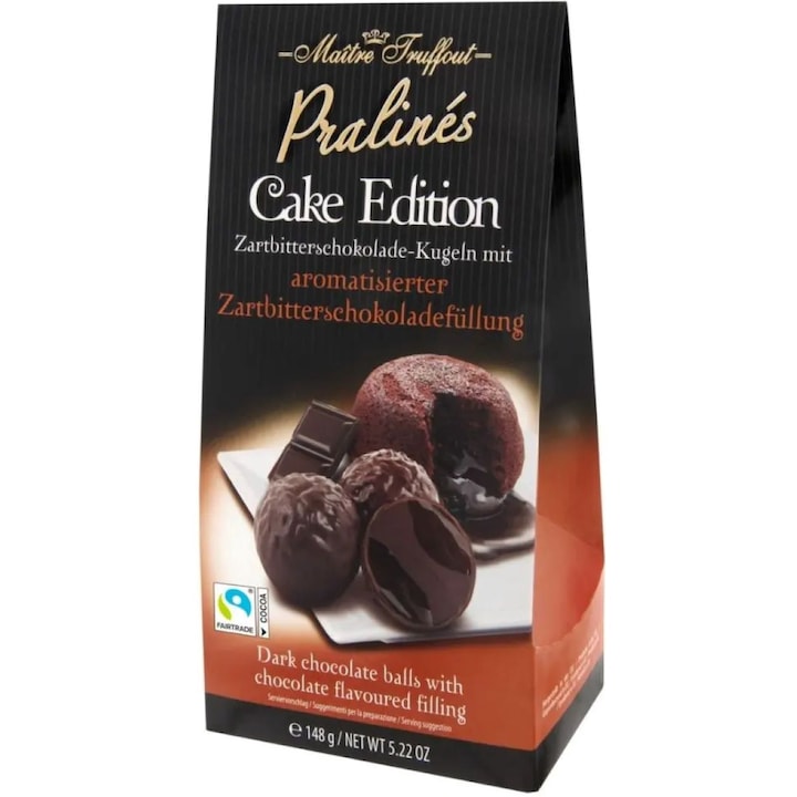 Praline cu Ciocolata Neagra, Maitre Truffout, 148g