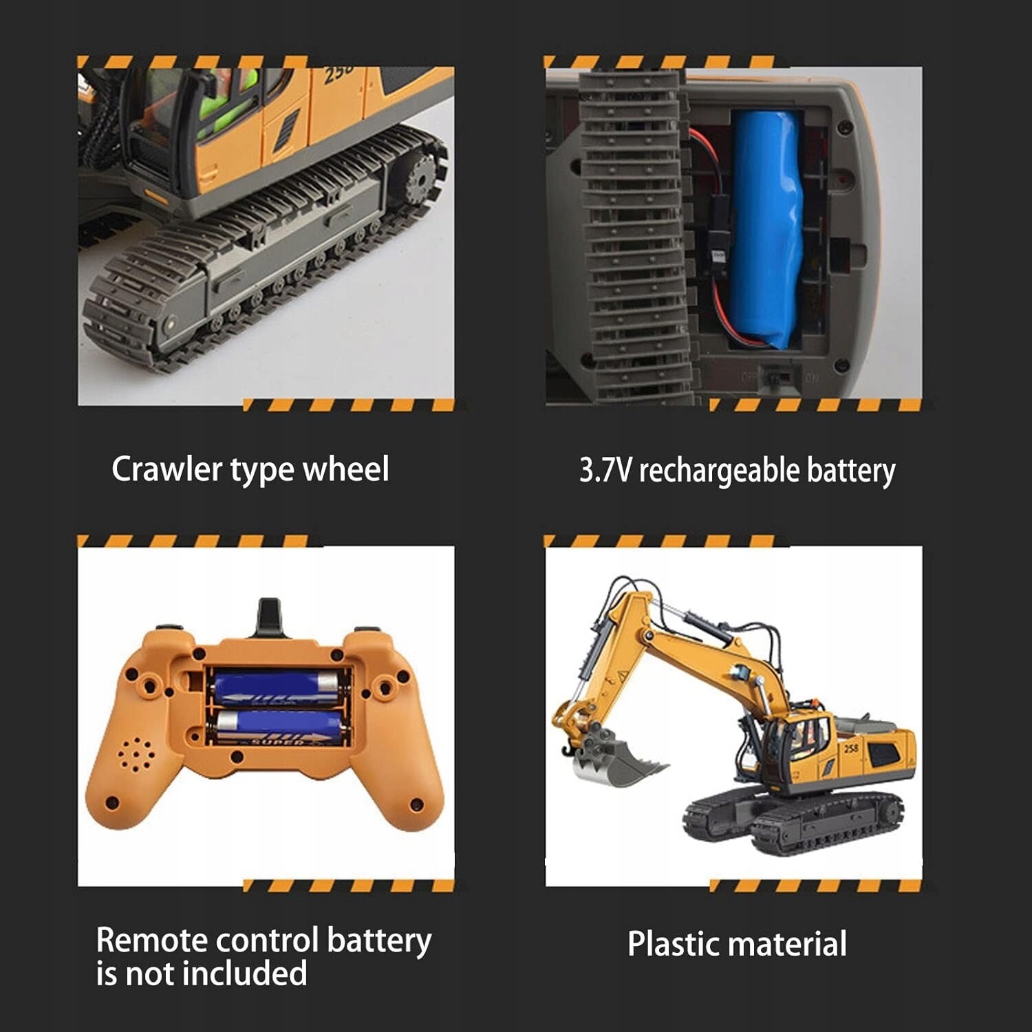 Excavator cu telecomanda, XZS XUEZHISHAN TOYS, 1:20, 2,4 GHz