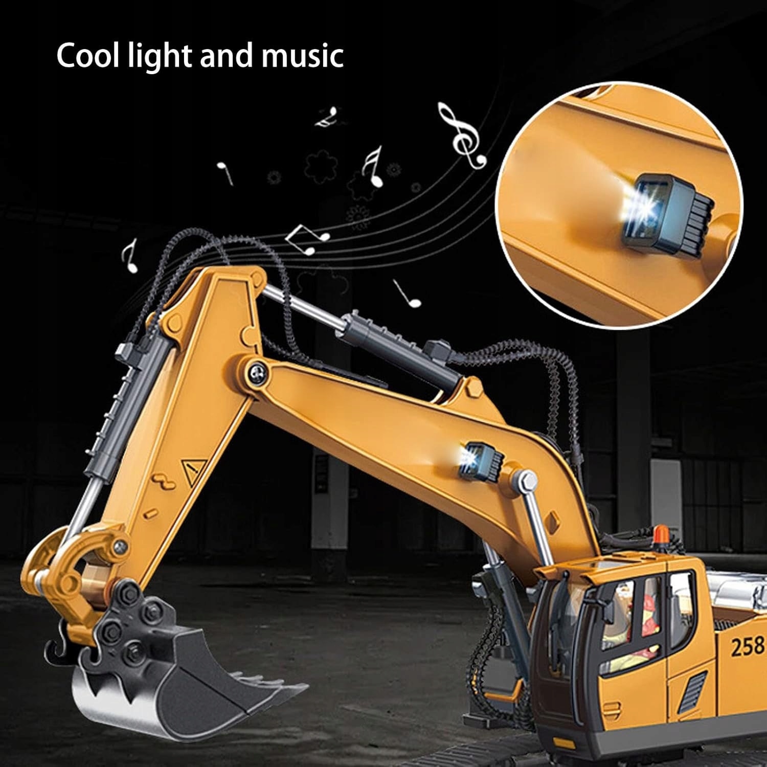 Excavator cu telecomanda, XZS XUEZHISHAN TOYS, 1:20, 2,4 GHz