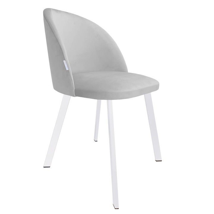 Стол Atos Colin, тапицерия от кадифе, светлосив, 76x57x49см