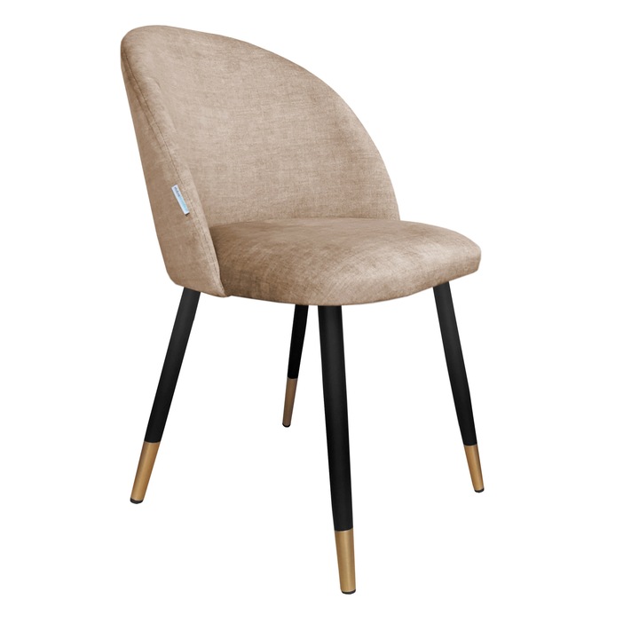 Стол Atos Colin, велурена тапицерия, черно-златисти крака, 76x57x49см