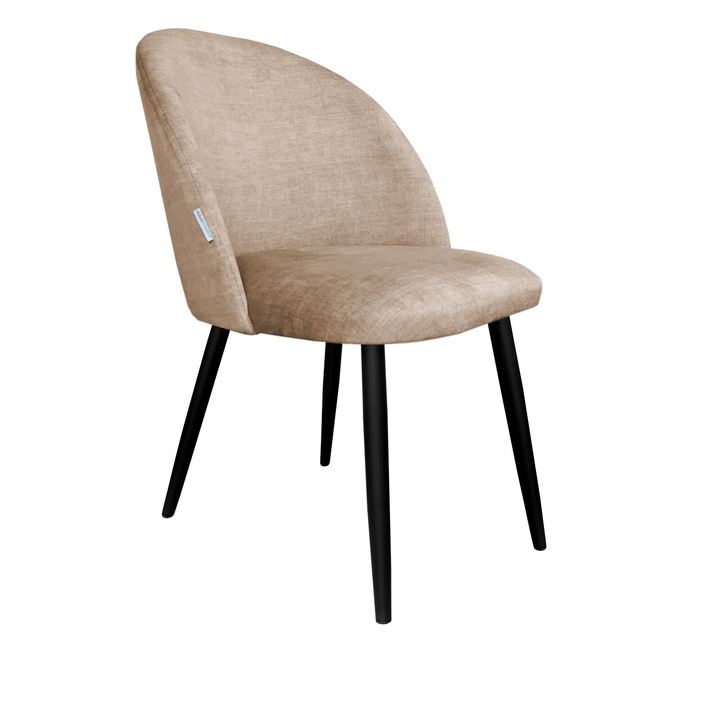 Стол Atos Colin, тапицерия от велур, бежово/черно, 76x57x49см