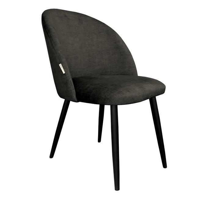 Стол Atos Colin, тапицерия от сиво кадифе, метални крака, 76x57x49см