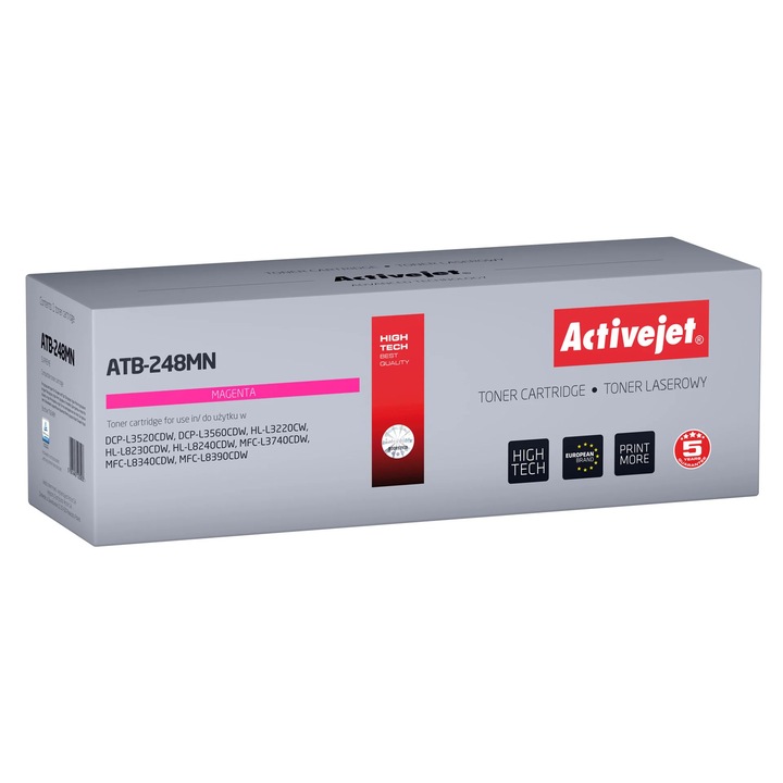 Toner Activejet ATB-248MN, compatibil Brother TN248M, magenta, 1000 pagini