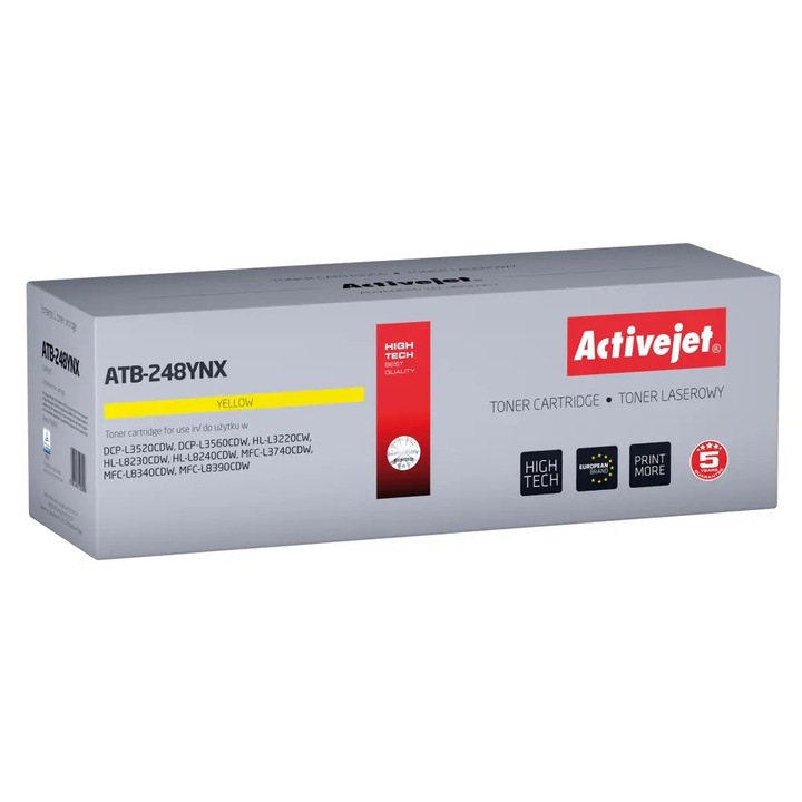 Toner Activejet ATB-248YNX, compatibil Brother TN248XLY, galben, 2300 pagini