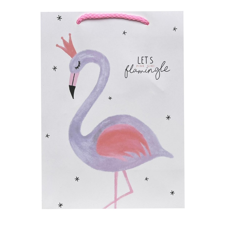 Punga cadou, Flamingo, Coronita, 23X18X10 cm