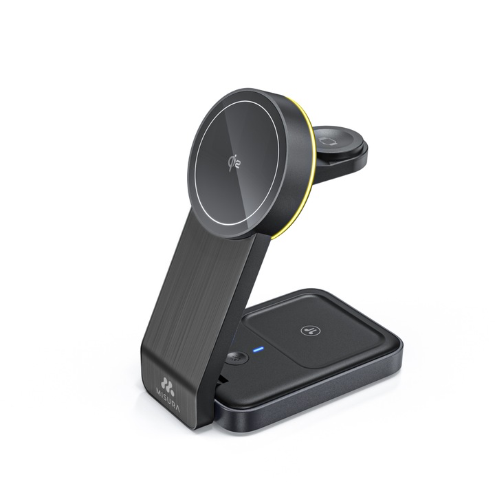 MISURA Incarcator Wireless Pliabil 3-in-1 MH10 - BLACK