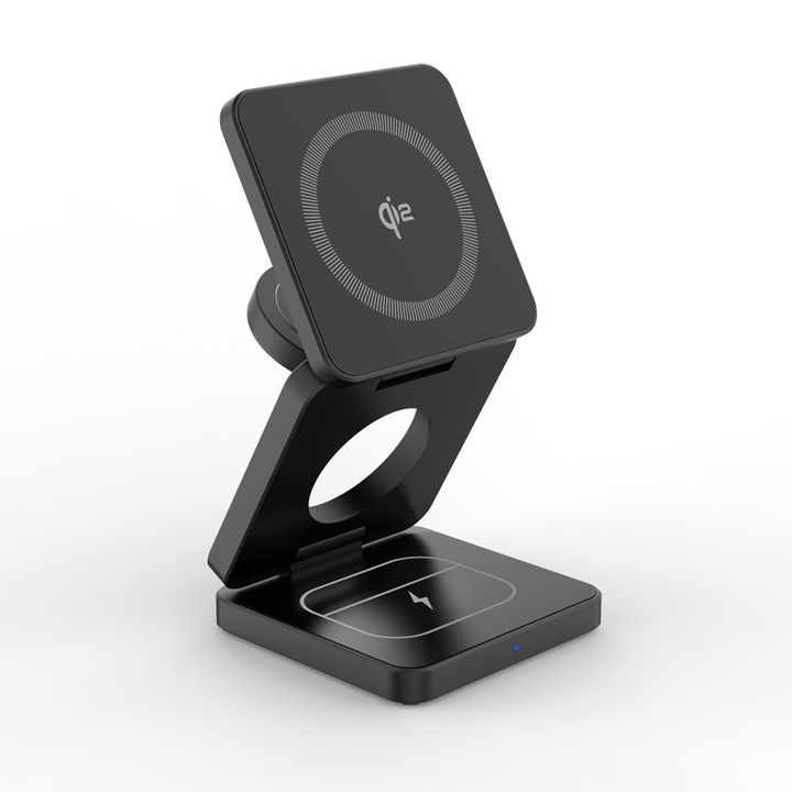 MISURA Incarcator Wireless Qi2 Rabatabil 3 in 1 MH08 Pro - BLACK