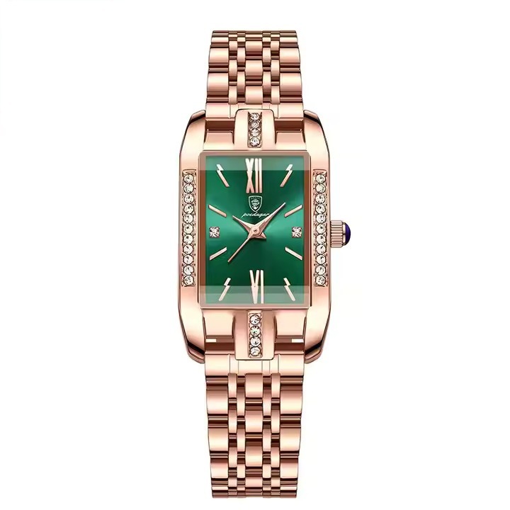 Ceas de mana dama Poedagar Quartz Elegant Casual Fashion Otel Argintiu Auriu Verde