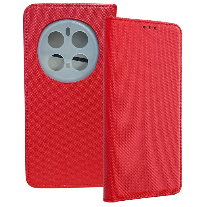 Калъф за телефон Smart Case book, Съвместим с Honor Magic7 Pro 5G, С държач за кредитна карта, Магнитно затваряне, Червен