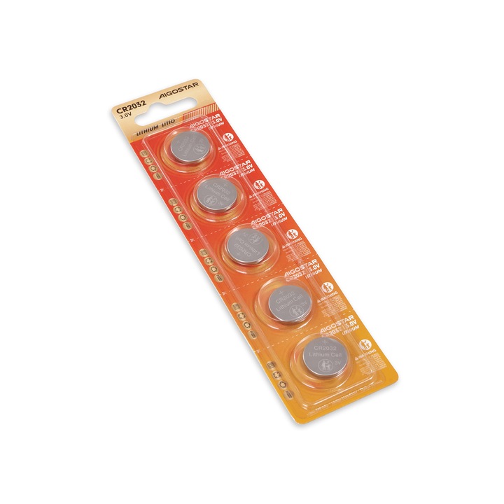 Gombelem CR2032 210mAh 3V, 5 db