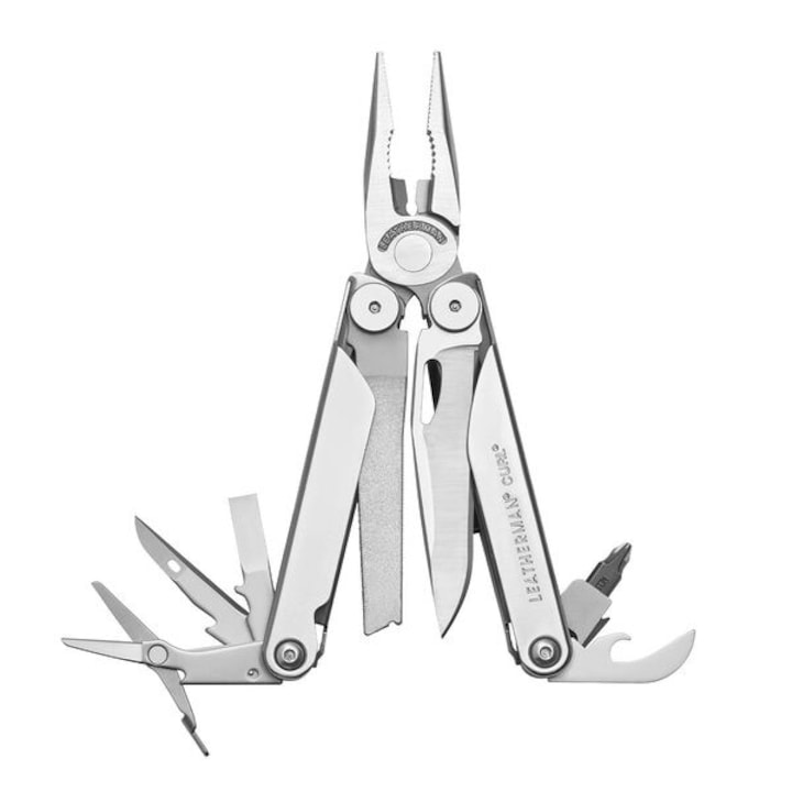 Unealta multifunctionala, Leatherman, Curl, 15 unelte, Argint