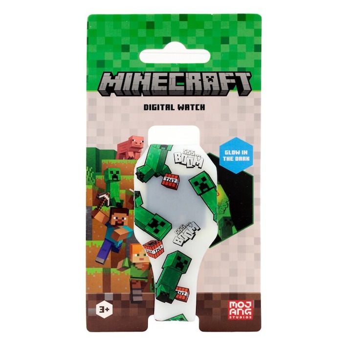 Ceas digital Minecraft silicon, 4 tipuri, Sortiment