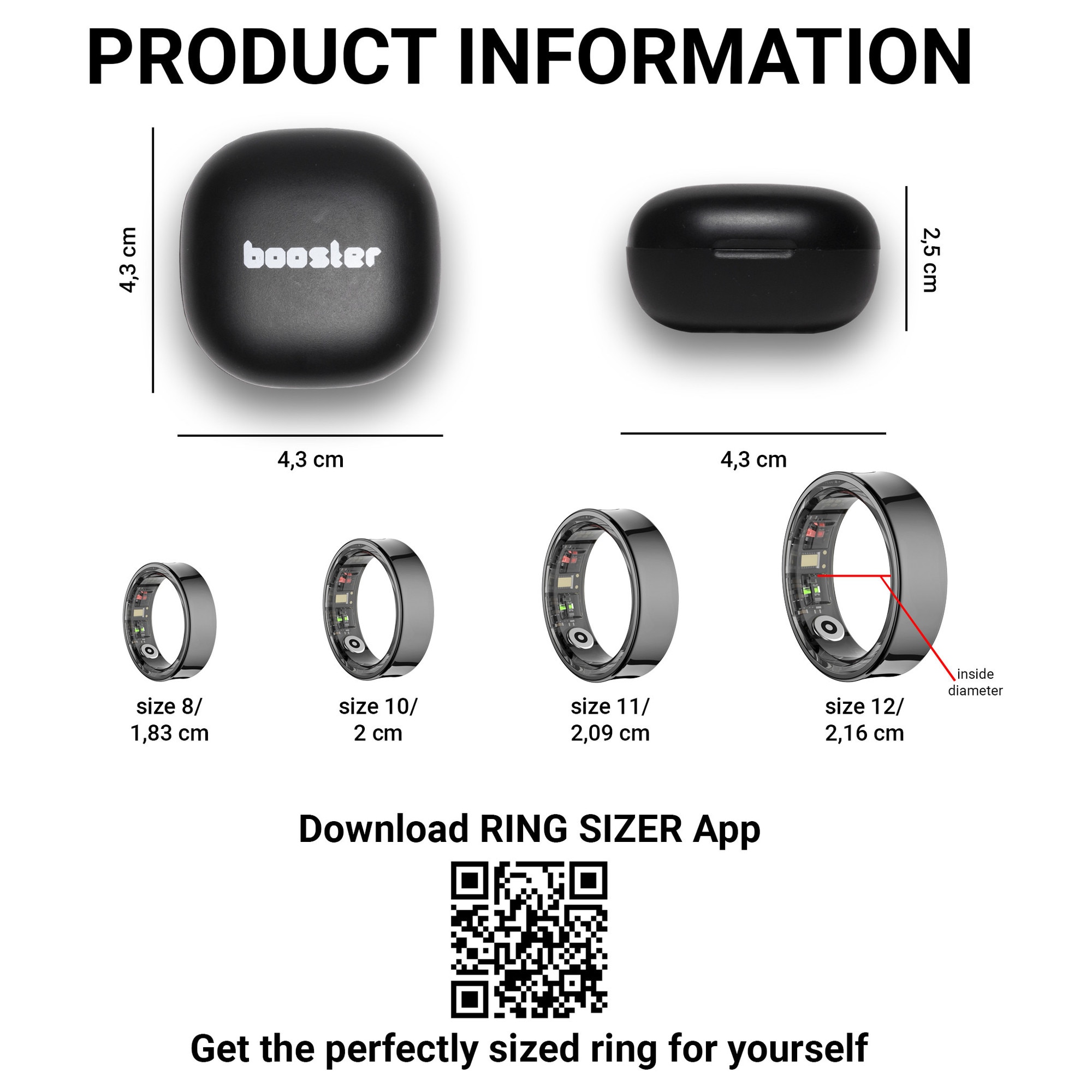 Booster Ring – Inel Smart pentru Monitorizare, Fitness Tracker cu ritm ...