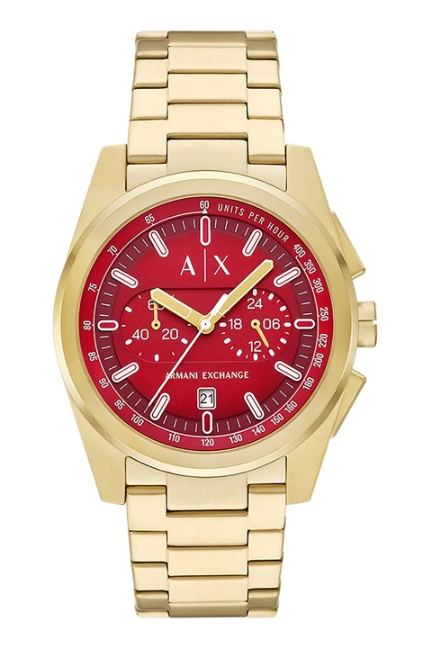 ARMANI EXCHANGE, Часовник от неръждаема стомана с хронограф, Златист