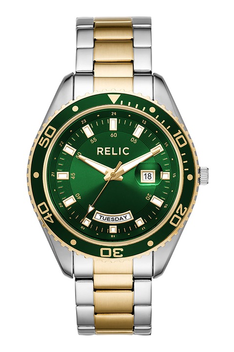 Relic, Кварцов часовник с лого, Сребрист, Златист, Черен