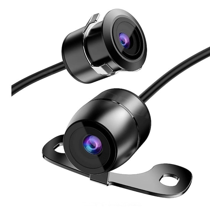 Camera auto marsarier, cu vedere nocturna, unghi 170°, cu suport de prindere, negru