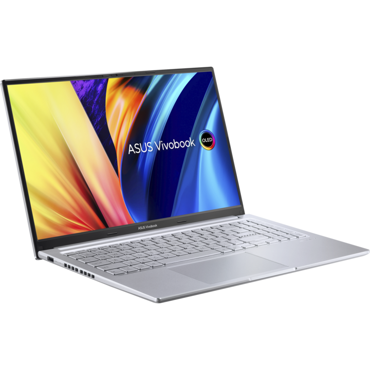 Laptop ASUS Vivobook 15X OLED, M1503, Kijelző 15.6" hüvelyk, FHD Pantone, True Black (AMD Ryzen 7 5800H/HS, 8GB RAM, 512GB SSD), Windows 11, Nordikus elrendezés, Icelight Silver