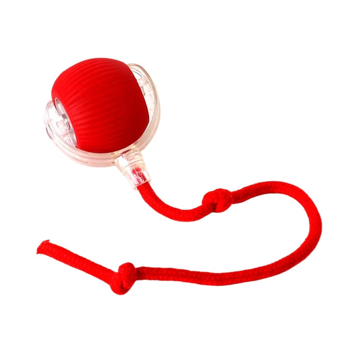 Minge Interactiva pentru Pisici/Caini Wesolypupil, Rosu, USB, LED, 10x10cm