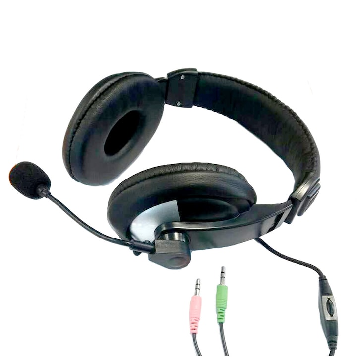 Слушалки с микрофон Royal BS-750 , Черни