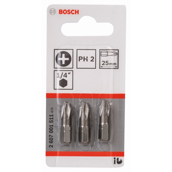 Biti PH2 XH Bosch, otel, 25 mm (set 3 buc)